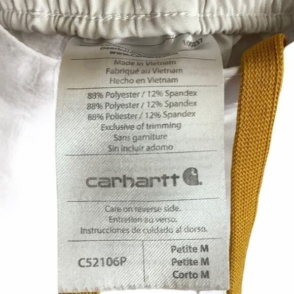 Carhartt Force Scrub Pants Drawstring Cargo Medium Petite White - Picture 4 of 7